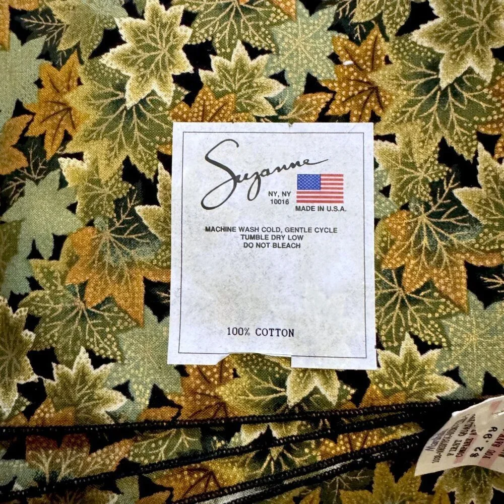 NWT Suzanne Vintage 24pc Placemat Napkin Set Ivy Botanical Leaf Print NOS USA